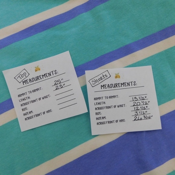 NWT!! WILDFOX Two-Piece Set Top Shorts Green Blue Stripe Loungewear XX-Large XXL - Picture 16 of 16